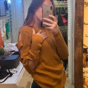 Yellow knit sweater